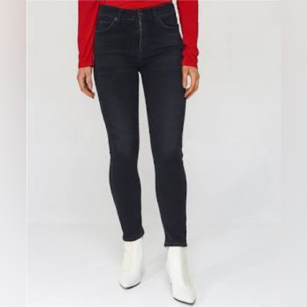 Citizens Of Humanity Jeans Harlow Ankle High Rise Slim Stretch Denim Black 29 - Picture 1 of 15